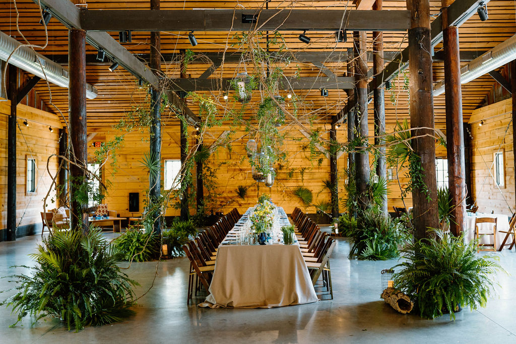 Forage &amp; Feast Event at North Corner Haven by Proper Flower Charlotte, Family Style Table for this Farm to Table Adventure Experience. Photo by Comma Photo